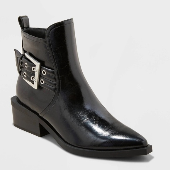 wild fable Shoes - NWT Women's Giovanna Buckle Western Ankle Boots Black Size 8 - Wild Fable